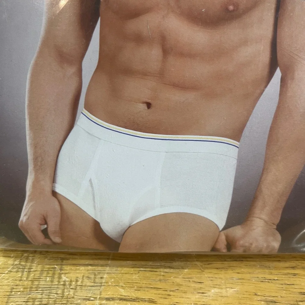 Stafford Essentials 5 Pack Full-Cut Briefs White Medium 32-34 Cotton Blend Vtg